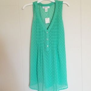 NWT motherhood maternity turquoise polka dot tank
